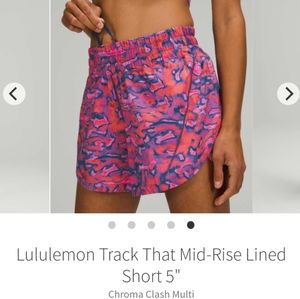 Lululemon Track That Lined 5" Inseam Shorts Sz 4 Chroma Clash Multi Color